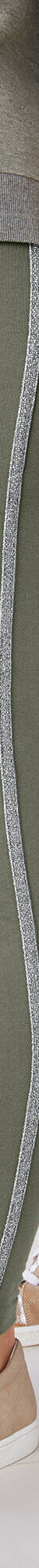 Legging uni bande côté brillante, maille (kaki) Legging uni bande côté brillante, maille (kaki)